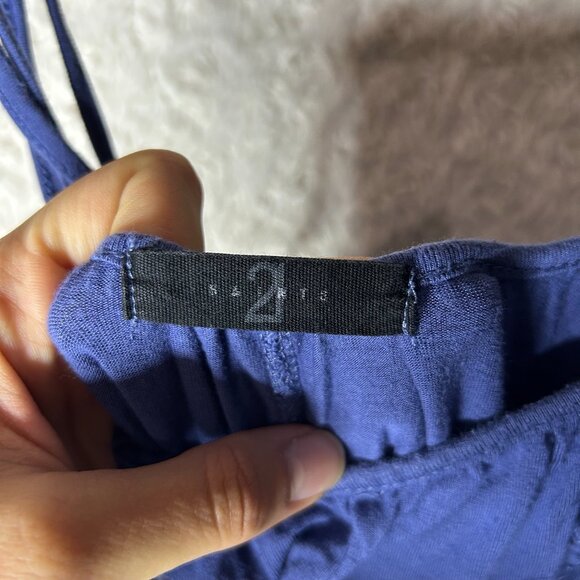 21 Saints Royal Blue Jumpsuit Medium with Scoop Neck, Tied Spaghetti Straps - Picture 4 of 9